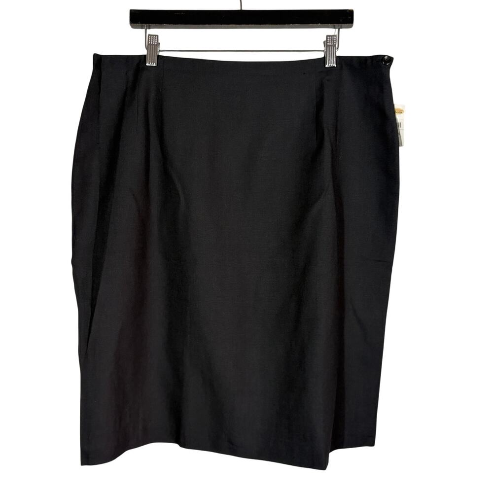 NEW! Talbots Italian Linen Blend Pencil Skirt Career Casual Black - 20